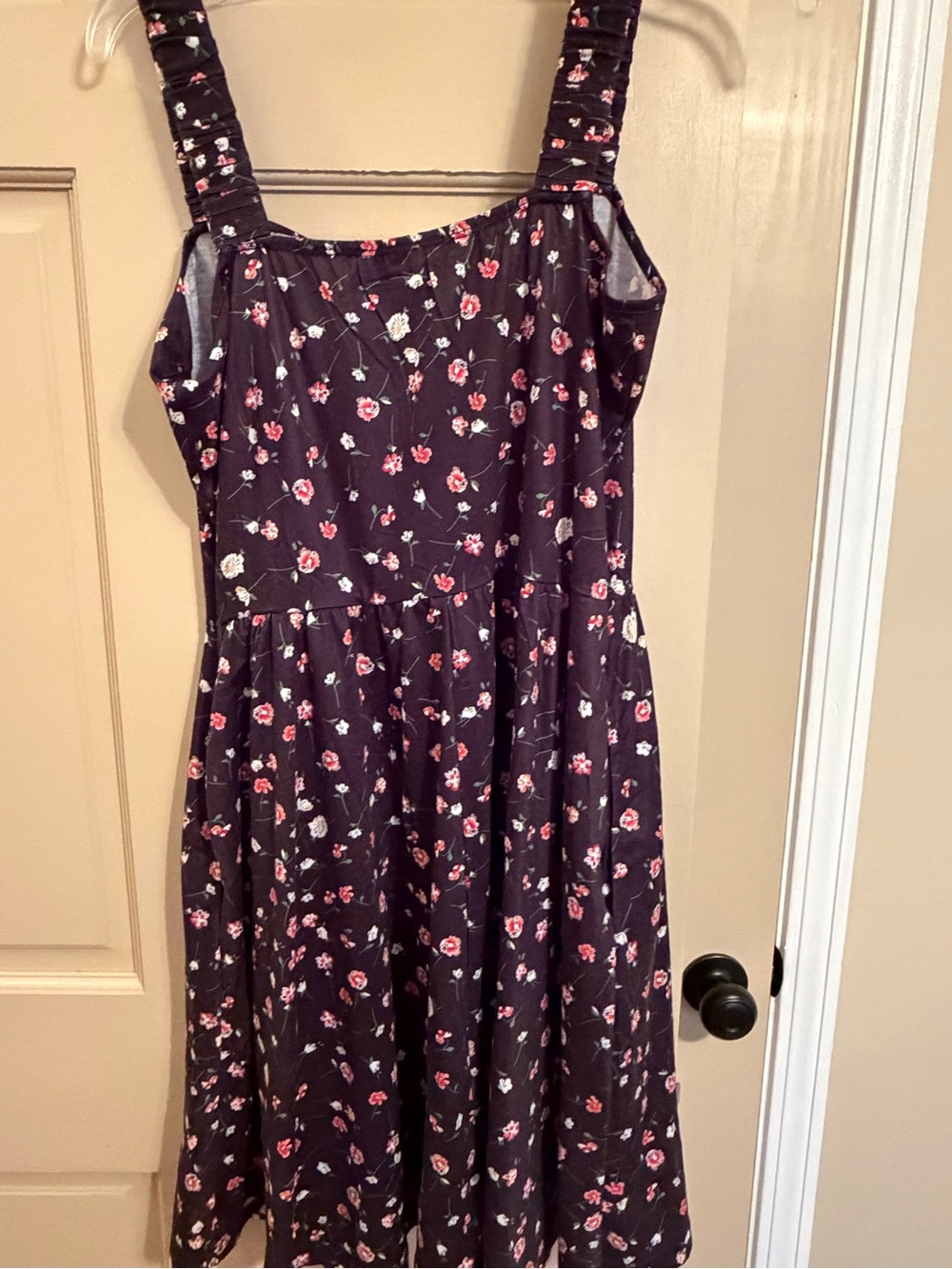 HUHOT Floral Black Dress Top - Size L - Picture 5 of 5